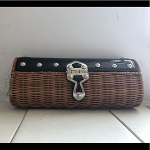 Michael Kors Santorini Wicker Basket Clutc…